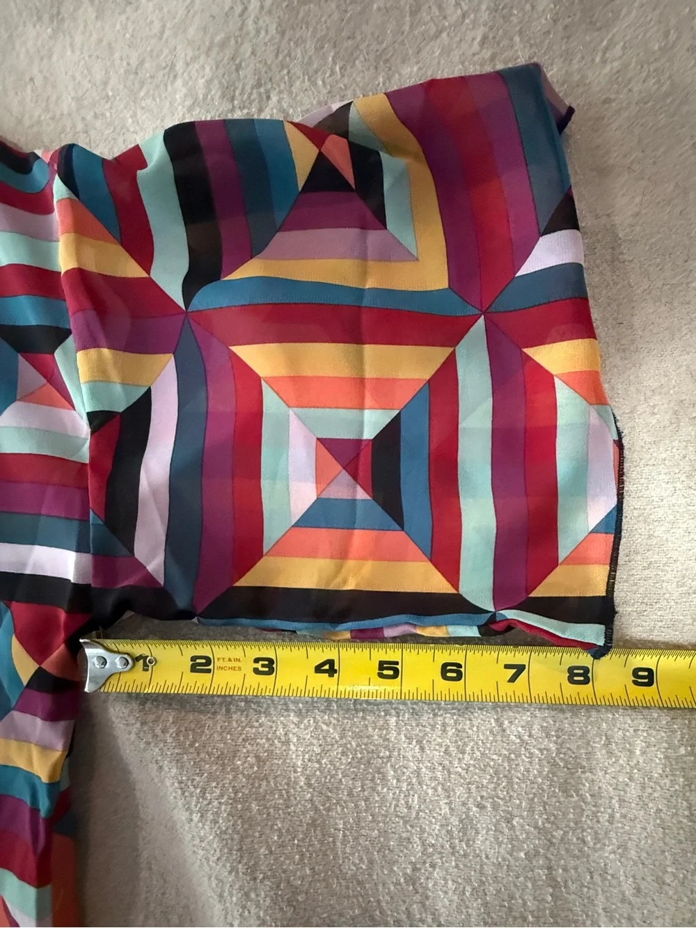 LuLaRoe Multicolor Geometric Stripe Fringed Kimono/Cover-up